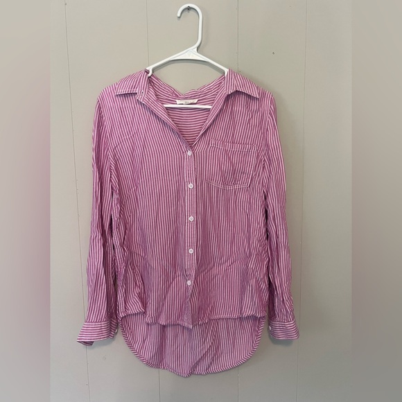 Beachlunchlounge Pink and White Striped Shirt - Picture 1 of 3